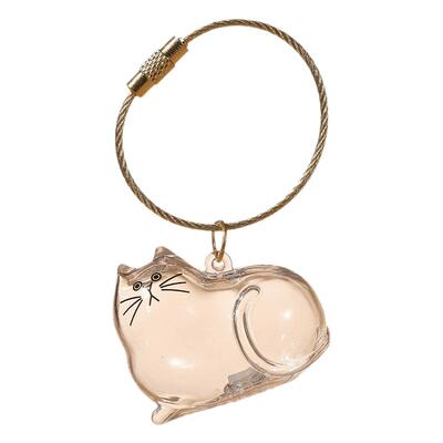 透明猫毛收纳盒钥匙扣挂件