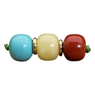 蜜蜡南红老型桶珠顶珠腰珠红绿灯配珠小金刚星月菩提文玩手串配饰