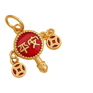 古法沙金锦鲤金鱼吊坠拨浪鼓手绳配饰手串项链包包挂件配件搭别针