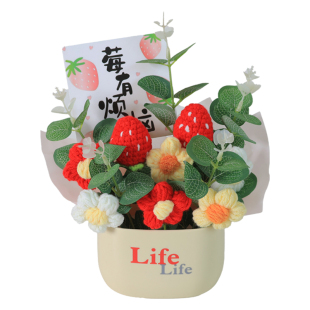 创意手工钩针编织毛线花束生日教师母亲节礼物女生桌面摆件礼盒
