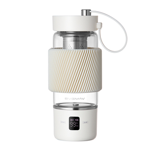 宝威玛烧水杯保温杯高档智能显温加热纯钛独立茶仓恒温便携热水杯