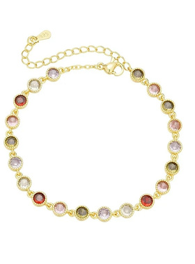 彩色碧玺水晶手链轻奢小众精致女款2026年新款国风复古闺蜜手饰品