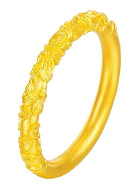 庆大福黄金樱花戒指女