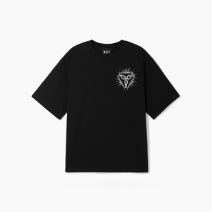 【月落星河】BOYLONDON夏短袖情侣款烫钻三鹰标时尚潮牌T恤N01004