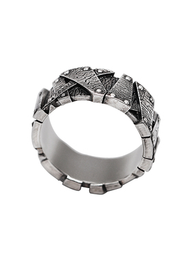 篱笆原创纯银霸气做旧复古风戒指