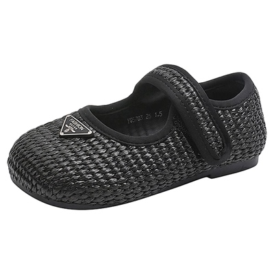 YYG女童黑色皮鞋2025新款