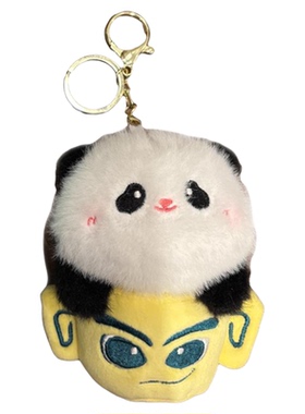 三星堆熊猫毛绒挂件钥匙扣纪念品