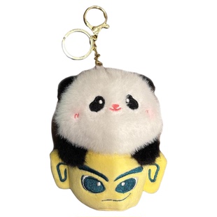三星堆毛绒挂件钥匙扣熊猫三星堆联名包包挂饰四川旅游纪念品礼物