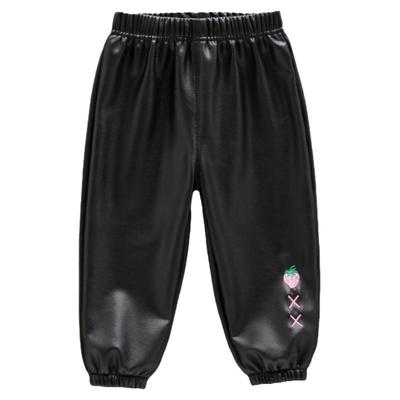 女童加绒裤子洋气秋冬一体绒皮裤