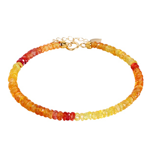 若华珠宝余辉 渐变黄蓝宝石手链女18K金彩宝手串串珠手饰礼物定制