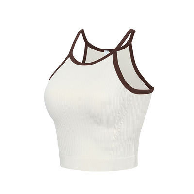 ANNERUN撞色针织挂脖背心