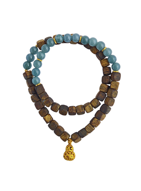 天然奇楠沉香方糖双圈叠戴手串