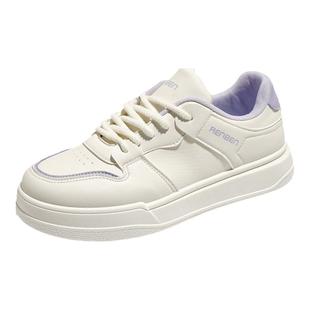 人本板鞋女款2025春秋新款百搭厚底轻便休闲鞋运动小白鞋通勤鞋子