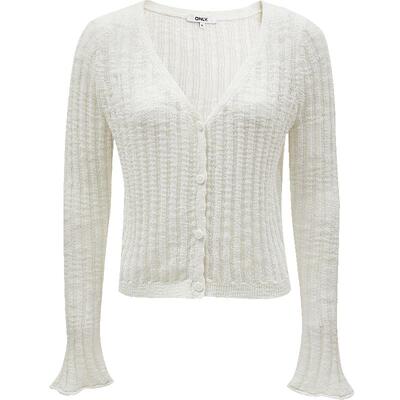 ONLY镂空V领开衫长袖针织衫