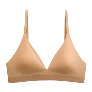 法式羊绒莫代尔三角兔耳朵杯内衣女无痕透气大胸显小气防下垂文胸