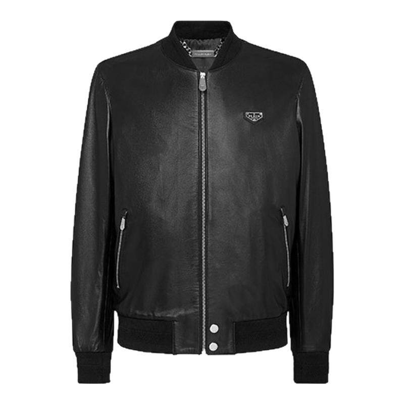 PHILIPP PLEIN  2026年男士简约皮革飞行员夹克外套春夏
