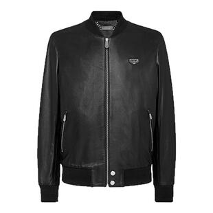 PHILIPP PLEIN  2026年男士简约皮革飞行员夹克外套春夏
