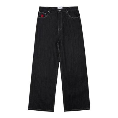 Brokenonyx美式复古黑色牛仔裤