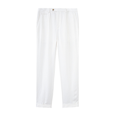 高端亚麻棉混纺面料直筒休闲男裤