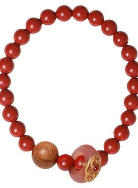 大辰珠宝高含量朱砂红砂手串复古国风古典气质手链女本命年送女友