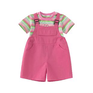 INSbobo女童套装儿童衣服夏季女宝背带裤女孩夏装宝宝童装