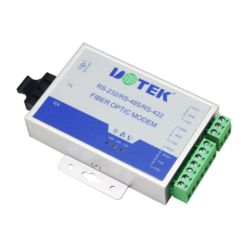 UTEK/宇泰UT-277ASM 485转光纤单模收发器 串口485/422转modem光端机双向传输工业级光纤收发器S