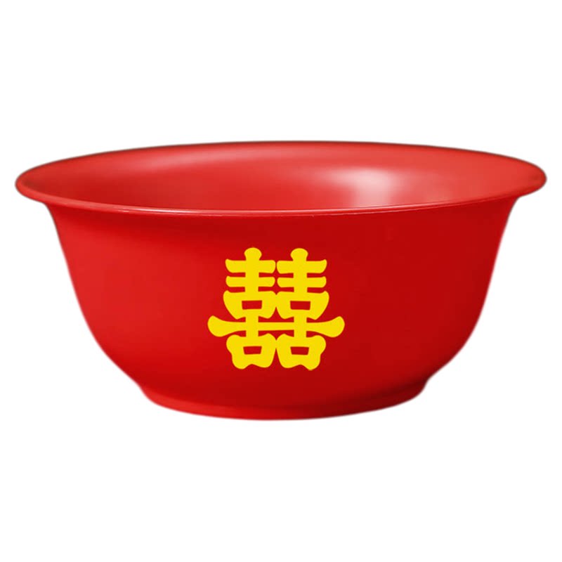 喜事一次性碗红色碗勺餐具加厚