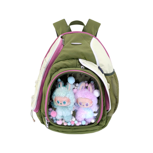 木与石书包痛包双肩包20cm娃包10cm透明外出大容量小食量绿色背包
