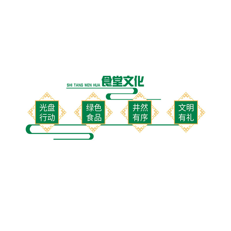 食堂文化墙餐厅珍惜节约粮食标语