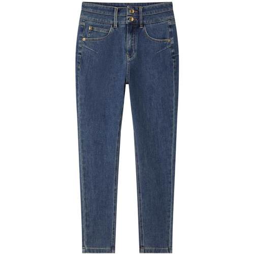 太平鸟高腰小脚裤年秋冬款四面弹紧身铅笔牛仔裤A1HAD4350