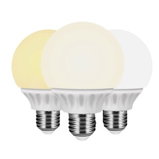 led龙珠泡E27螺口球泡吊灯灯泡三色变光圆形护眼灯超亮节能220V