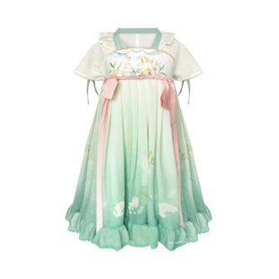 鹤猫.空青 女童汉服夏新款儿童古风超仙中国风襦裙古装连衣裙