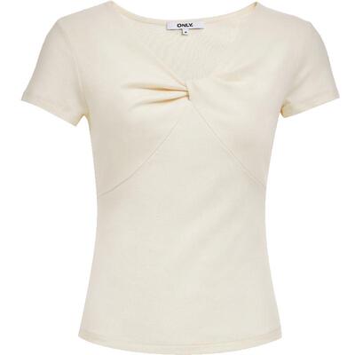 ONLYV领修身纯色舒适T恤