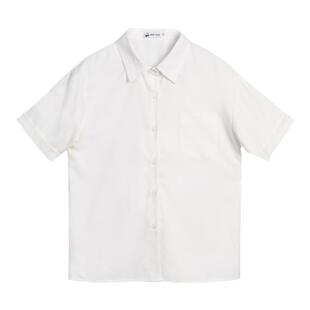 阿车家的大码jk原创奶白衬衣百褶裙百搭长短袖衬衫格裙宽松上衣女