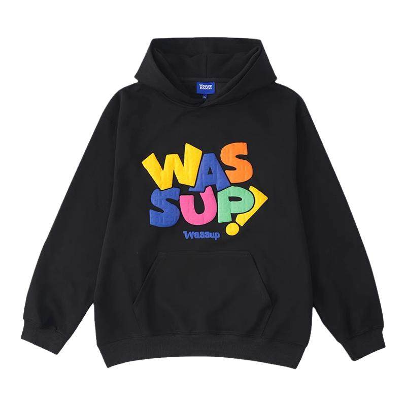 WASSUP工艺彩绘字母重磅卫衣