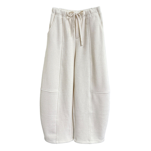 N货！穿出慵懒时髦感！加绒松紧腰休闲镰刀卫裤女   M778179~JS