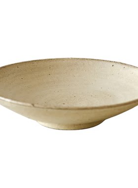 WUSEI复古粉引手工燕麦粗陶餐盘