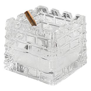 高级感轻奢城堡烟灰缸防飞灰家用客厅创意玻璃大烟缸小众设计摆件