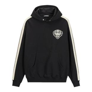 【吴奇隆同款】Ed Hardy埃德哈迪冬季新款男士条纹撞色连帽套头衫