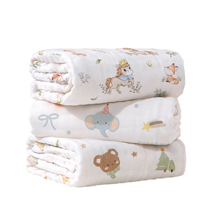 婴儿6层加厚纱布浴巾纯棉a类吸水亲肤新生婴儿专用洗澡用品大毛巾