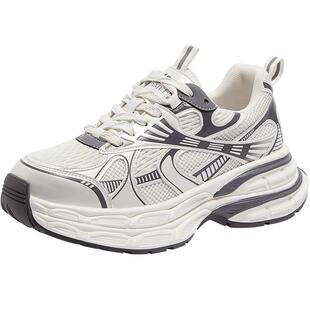 骆驼女鞋2025年秋加绒银月户外复古老爹鞋厚底运动鞋增高休闲鞋女