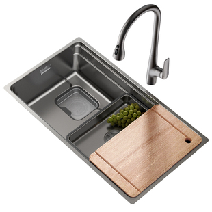 箭牌厨房水槽大单槽304不锈钢台下盆家用水池纳米压纹日式洗菜盆