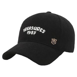 帽子大头围男灯芯绒棒球帽女2024新款秋显脸小冬季保暖加绒鸭舌帽