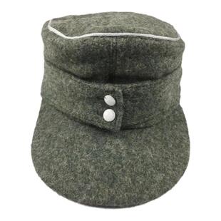 德军军管m43毛呢野战帽 43山地帽 德国原野灰色常服便帽