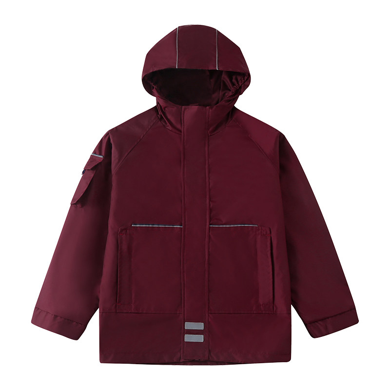 斯踏迪枣红冬季校服防风冲锋衣