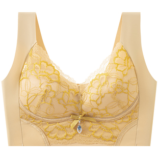 无钢圈文胸2025新款爆款聚拢收副乳上托粉底液内衣女夏薄款乳罩