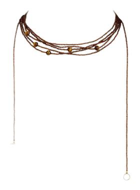 虎眼石项链女2025新款叠戴毛衣链