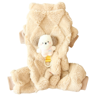 泡品狗衣服四脚秋冬玩偶保暖绒衣