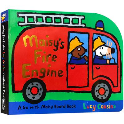 英文原版绘本Maisy's Fire Engine: A Maisy Shaped Board Book火灾救援消防车小鼠波波儿童启蒙认知交通工具造型纸板书撕不烂