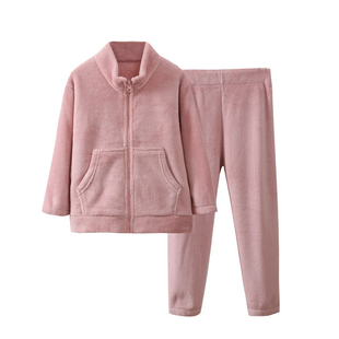 110-180儿童珊瑚绒家居服保暖套装男童女童暖暖绒睡衣睡裤亲子装